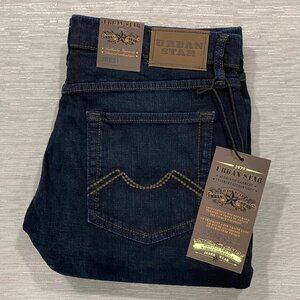 Urban Star Jeans Mens 36 x 31 Stretch Relaxed Fit Straight Leg Dark Wash Denim